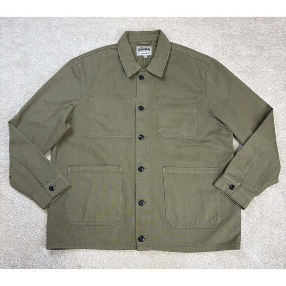 The Stronghold Men's Cotton Twill Utility Chore Jacket Khaki Size 3XL